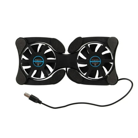 GUYUTING USB Laptop Cooling Pad Dual Fan Portable Adjustable Foldable for 7 to 15 inch Laptops Notebooks 28CFM 2100 RPM Black