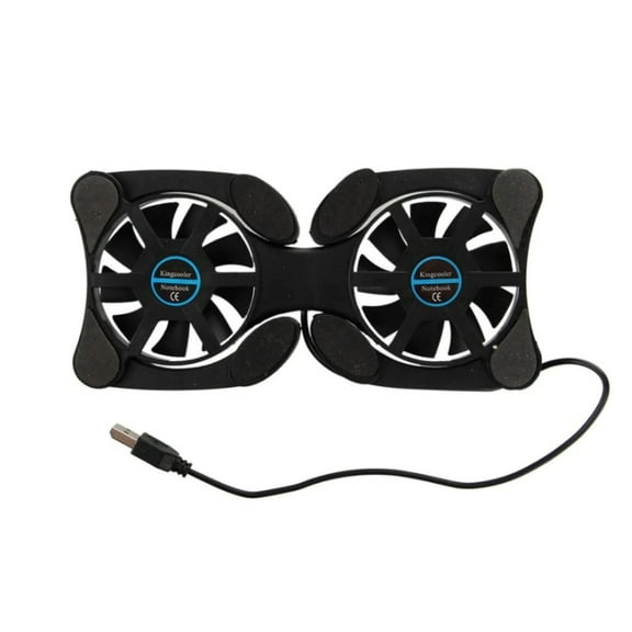 GUYUTING USB Laptop Cooling Pad Dual Fan Portable Adjustable Foldable for 7 to 15 inch Laptops Notebooks 28CFM 2100 RPM Black