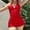 Red, variant on One Piece Swimsuits for Women Hanging Neck Tie Bathing Suit Sexy Lace Up Backless Solid Swimwear