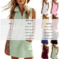 thumbnail image 3 of Women's Solid Color Lapel Sleeveless Zipper Dress Casual Fashion, 3 of 6