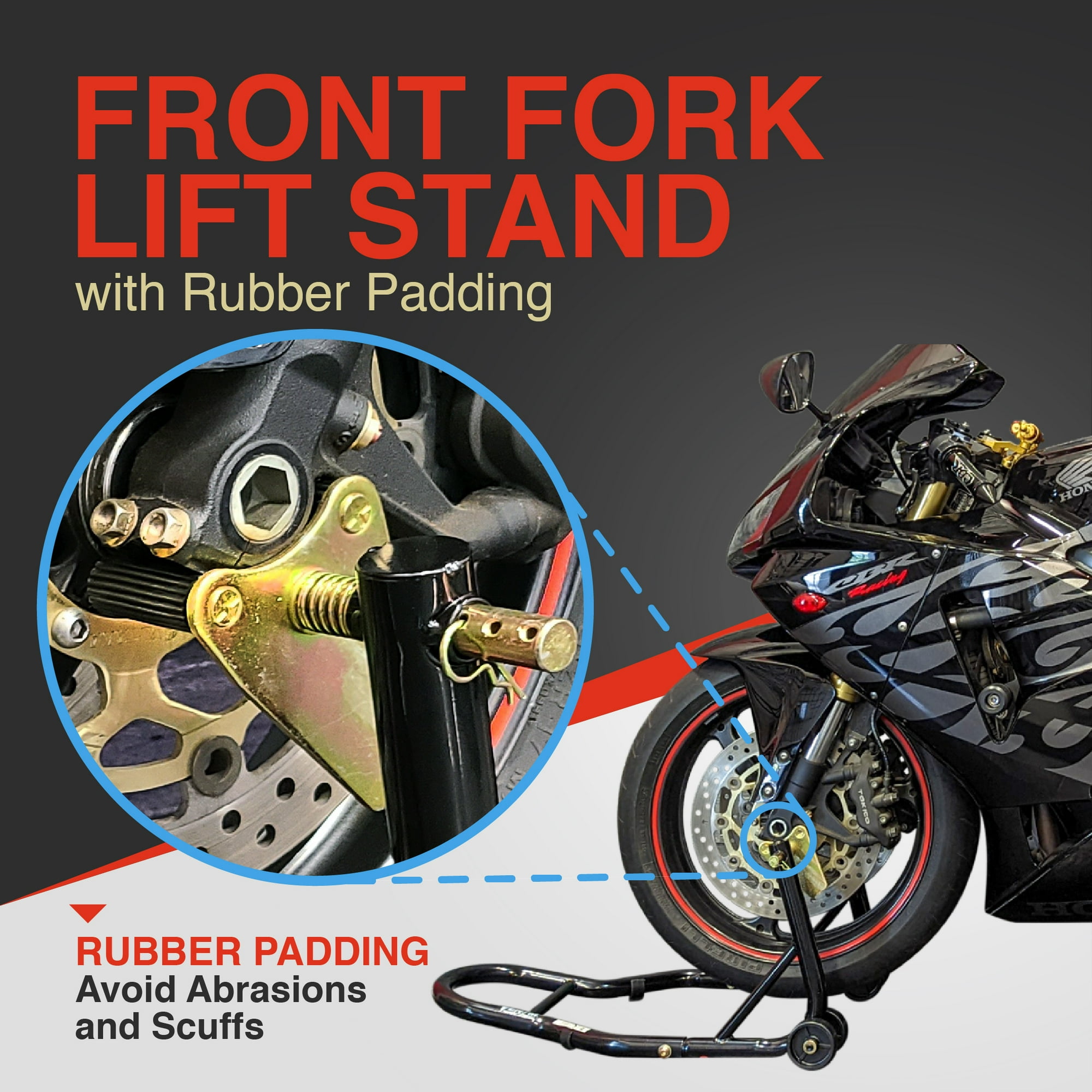 Venom Motorcycle Front Rear Paddle Wheel Lift Stand Compatible With Suzuki Sv1000 Sv 1000 Black