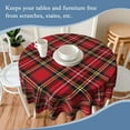 thumbnail image 7 of Red Black Plaids Tablecloth 60x60 Inch Round,Retro Christmas Plaid Waterproof Table Cloth Cover Decorative for Party and ​Camping Holiday Dinning Tabletop Home Décor, 7 of 7