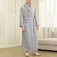 thumbnail image 3 of AnuYalue Men's Long Sleeve Sleepwear Fleece Lined Robe Fashion Flannel Bathrobe Solid Color Cardigan Pajamas, 3 of 9