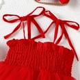 thumbnail image 5 of RUTAYY Toddler Girls Dresses Sleeveless Prints Romper Bodysuits Dress Headbands Set Simple Elegant Clothing, Red, 12-18 Months, 5 of 6