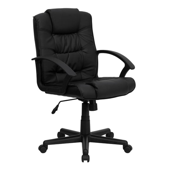 UrbanPro Mid Back Black Leather Office Chair