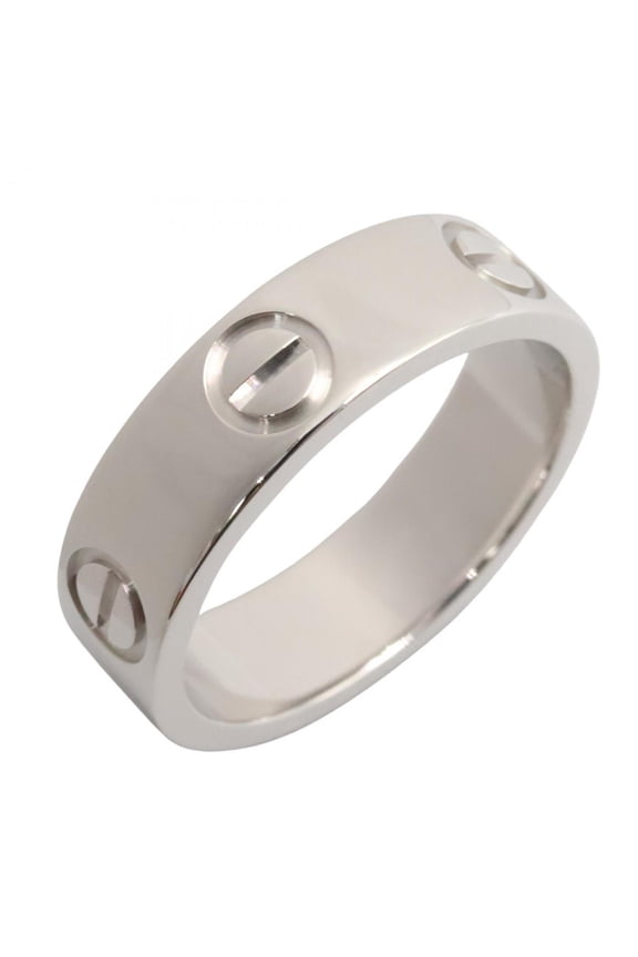 Pre-Owned Cartier Love Ring, 18K White Gold, Silver, for Men and Women, B4084700 (Good)