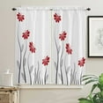 thumbnail image 4 of Red Flower Line Decoration Plant Curtain Home Decoration Living Room Short Curtains Window Treatments For Kitchen Bedroom, 4 of 7