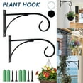 thumbnail image 3 of Ihvewuo 2pcs Outdoor Garden Plant Hangers Brackets Hooks For Hanging Pot Plants Bracket Hook Inside Outside Wall Flower Bird Feeder Hanger Black, 3 of 11