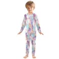 thumbnail image 6 of FORMRS Long Sleeve Top and Pants Pajama Set for Niños 2-Piece Sleepwear, Sizes 18M-8Y, Watercolor Marble Pattern, 6 of 6