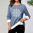 thumbnail image 4 of Women's Festive Snowflake Print Pullover Crew Neck Thermal Winter Sweater Cozy Wear, 4 of 4