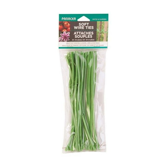 Panacea 7729379 Green Coated Wire Soft Wire Ties - Pack of 20