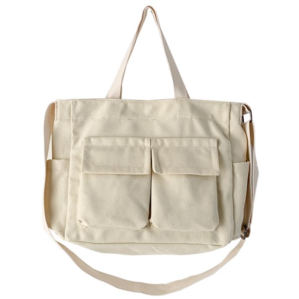 Bolso bandolera de lona para mujer, bolso bandolera informal con correa ajustable, bolso de compras para mujer
