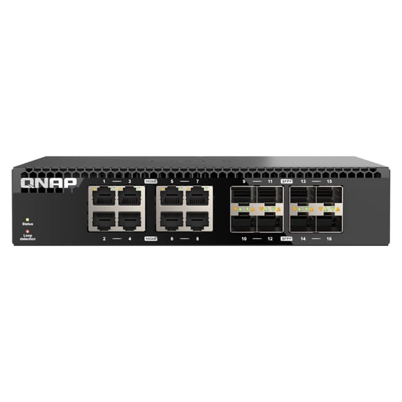 Switch QSW-3216R-8S8T-US de 16 puertos y 10 GbE para montaje en rack de QNAP