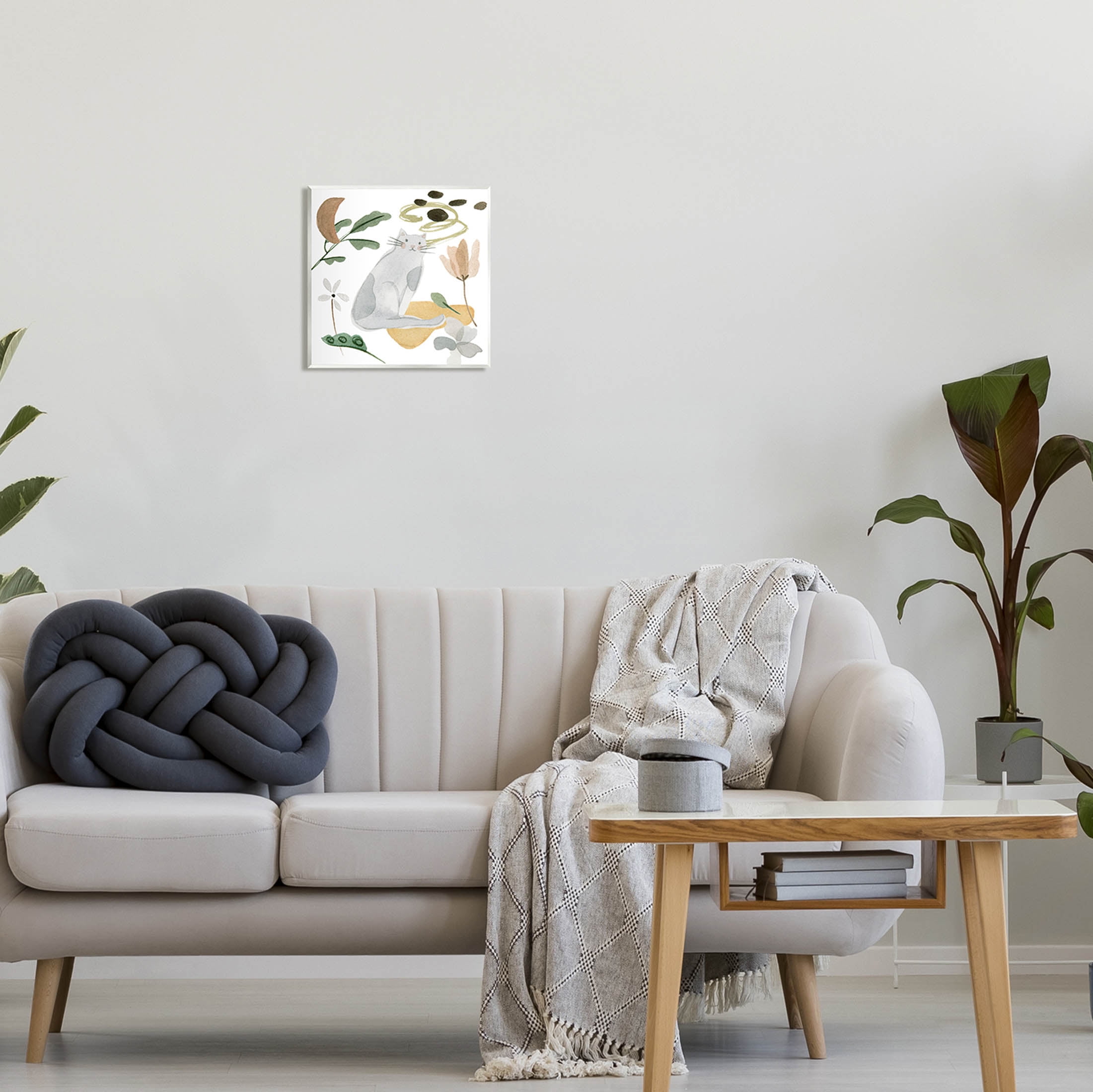 Stupell Industries Floral Happy Cat Botanicals Graphic Art Unframed Art Print Wall Art, Design by Melissa Wang