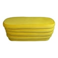 thumbnail image 2 of Thor 44" Oval Modern Velvet Fabric Ottoman in Daffodil Yellow, 2 of 2