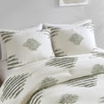 thumbnail image 6 of INK+IVY Tahli Abstract Full/Queen Comforter Set for Adults with Cotton Blend and Tufted Chenille, Green/Ivory, 6 of 10