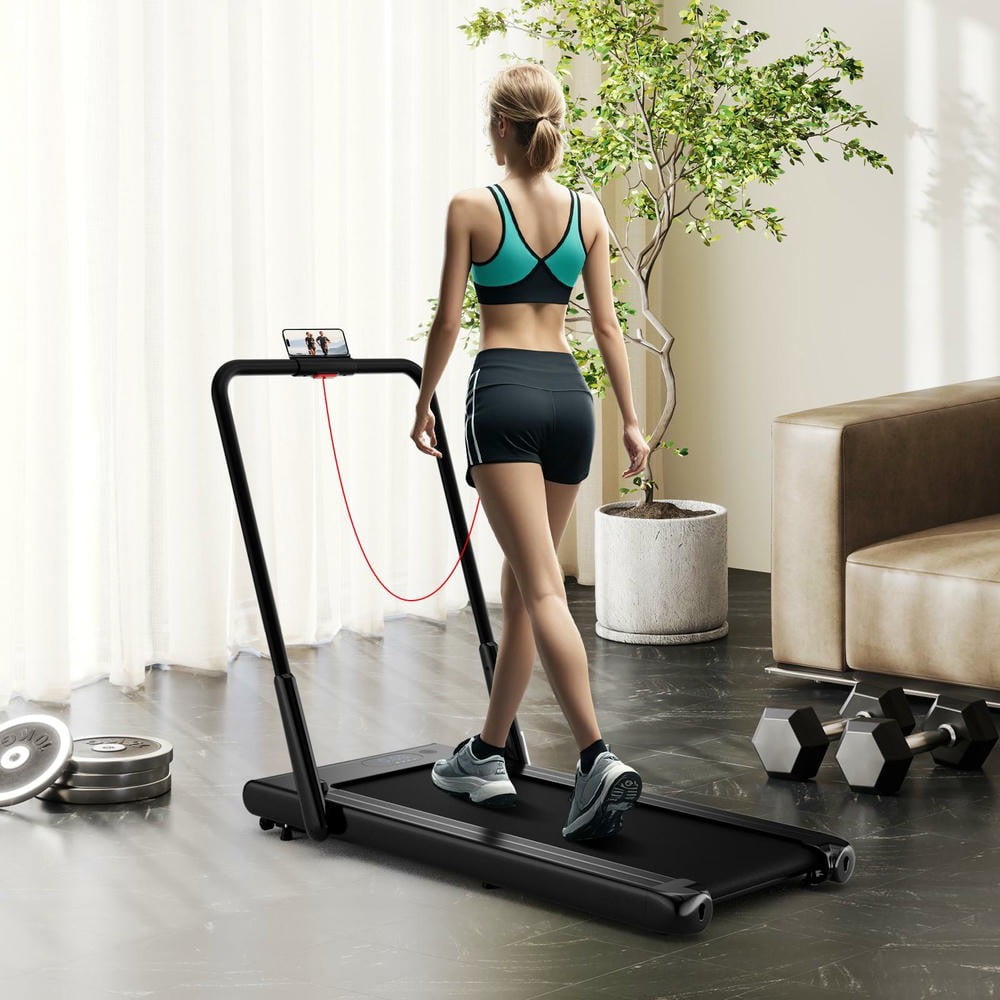 Barara King 3-in-1 3HP Walking Treadmill with Smart Apps Remote Control and Speakers, Foldable Treadmill for Indoor, Gym, Living Room, Exercise, Black