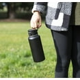 thumbnail image 4 of MIRA 32 oz Insulated Stainless Steel Water Bottle Thermos Flask, One Touch Spout Lid Cap, Black, 4 of 7