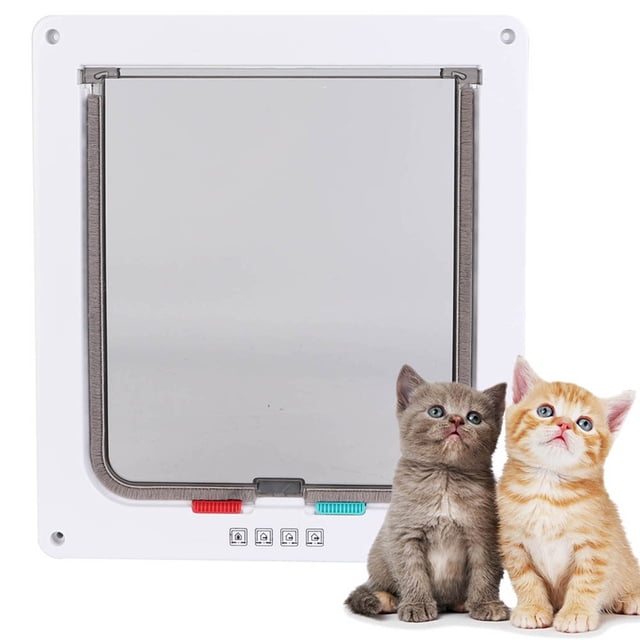 Puerta para gatos, puerta inteligente para gatos con mampara de acrílico ABS para mascotas, diseño fácil de usar