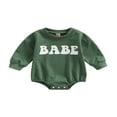 thumbnail image 1 of Vêtements pour Nouveau-Né Fille Garçon Manches Longues Col Rond Pull Chandail en Molleton Barboteuse Pull Ample Automne Hauts, 1 of 6
