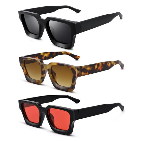 Anteojos de Sol Pro Acme Cuadrados para Hombre y Mujer - Paquete de 3