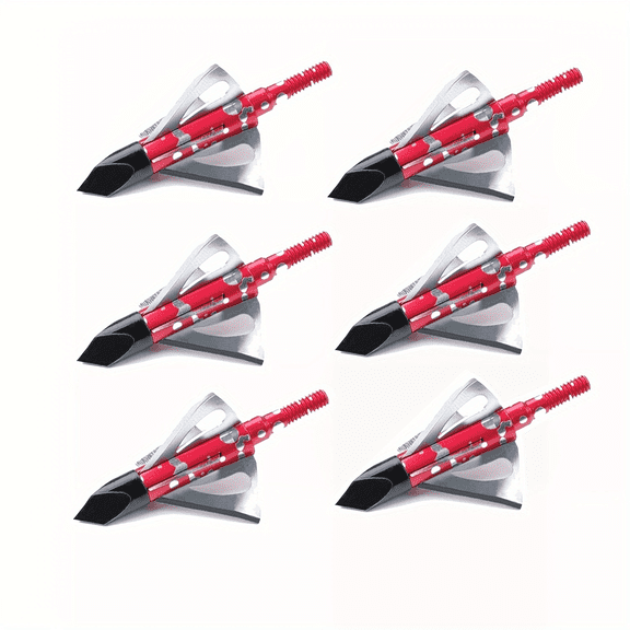 Hunting Broadhead 100 Grain Fixed 6-Blade 1.5inch Cutting Dia Hunting Bow Archery Shooting Tip Arrowheads