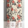 thumbnail image 5 of Red Spring Floral Sheer Curtains 54 Inch Length 2 Panels Set, Vintage Birds Summer Botanical Voile Window Treatment Rod Pocket Short Kitchen Curtains Drapes for Bedroom 52"x54"x2, 5 of 7