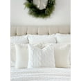 thumbnail image 6 of My Texas House Willow Cable Knit Square Decorative Pillow Cover, 22" x 22", White, 6 of 6