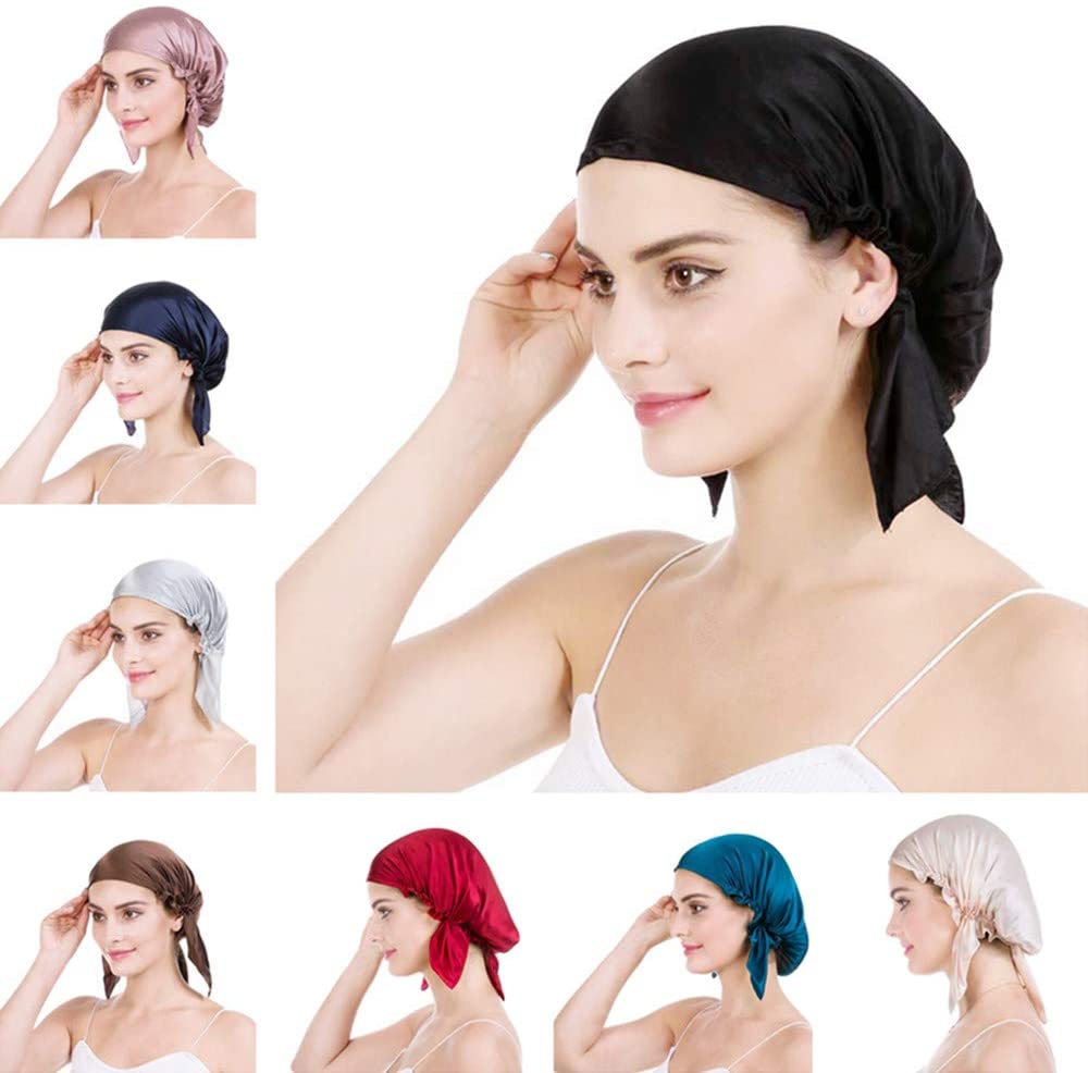 ECCHOU Soft silk night cap (black 