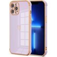 thumbnail image 1 of DEFBSC Electroplating Cute Case for iPhone 12 Pro Max, Soft TPU Bumper Protective Plating Case Clear Heart Case, Ultra, 1 of 5