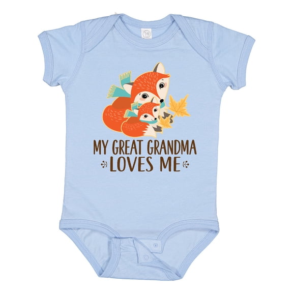Inktastic My Great Grandma Loves Me Fox Boys or Girls Baby Bodysuit