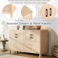 thumbnail image 3 of Farmhouse Style 4-Door Cabinet with Natural Finish, A Rustic Accent for Entryways or Small Spaces (Natural), 3 of 7