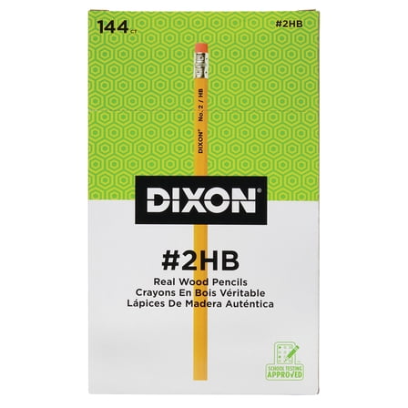 Dixon Wood-Cased Pencils, #2 HB Soft, Yellow, 144 Count