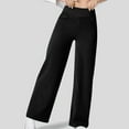 thumbnail image 4 of WTOBBY Women's High Waisted Wide Leg Stretch Jeans, Baggy Loose Straight Leg Denim Pants for Summer, Comfortable and Fashionable Trousers with Elastic Waist,Black L, 4 of 7
