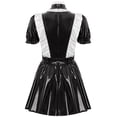 thumbnail image 5 of iiniim Women's French Maid Halloween Cosplay Outfits Shiny Leather Tutu Dress Clubwear Black M, 5 of 7