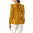thumbnail image 5 of Allegra K Women's Polka Dots Back Bow Tie Long Sleeve Leisure Blouse, 5 of 6