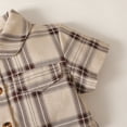 thumbnail image 6 of 3T Toddler Baby Girls Clothes Baby Girls Outfits 3-4T Girls Short Sleeve Plaid Top Sleeveless Sundress 2PCS Set Khaki, 6 of 8
