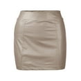 thumbnail image 5 of Fesfesfes Women Skirt Zipper Solid Tight Fitting Leather Versatile Casual Mini Skirt or, 5 of 9