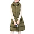thumbnail image 1 of RXMEKW Gilet à Capuche Sans Manches Isolé pour Femmes Grande Taille Parka Décontractée Vert Armée, 1 of 2