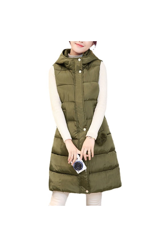 Plus Size Womens Sleeveless Hoodie Waistcoat Gilet Tank Jacket Coat Outerwear Parkas Casual Loose Fit Lightweight Layering Piece | CSEONE,Army Green XL