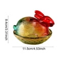 thumbnail image 3 of Easter Decor Glass on Nest Dish with Lid – Large Pedestal Bunny Glass Candy Bowl Colorful Candy Jar for Snacks Dessert Cookies | Home Kitchen Tabletop Decor Food Storage Container Kitchen Storage Box, 3 of 9
