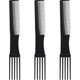 thumbnail image 1 of 3 Packs Lift Combs Fork Combs Prong Combs Double End Rake Combs Styling Combs Black adult unisex, 1 of 5