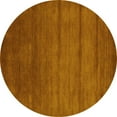 thumbnail image 1 of Ahgly Company Machine Washable Indoor Round Abstract Yellow Contemporary Area Rugs, 4' Round, 1 of 4
