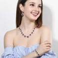 thumbnail image 4 of Round CZ Big Bridal Red Necklace Earrings Bracelet Sets Jewelry Set, 4 of 9