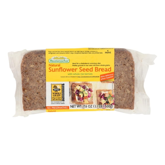 MESTEMACHER - Whole Grain Sunflower Seed Bread - 12 Oz, Case of 12