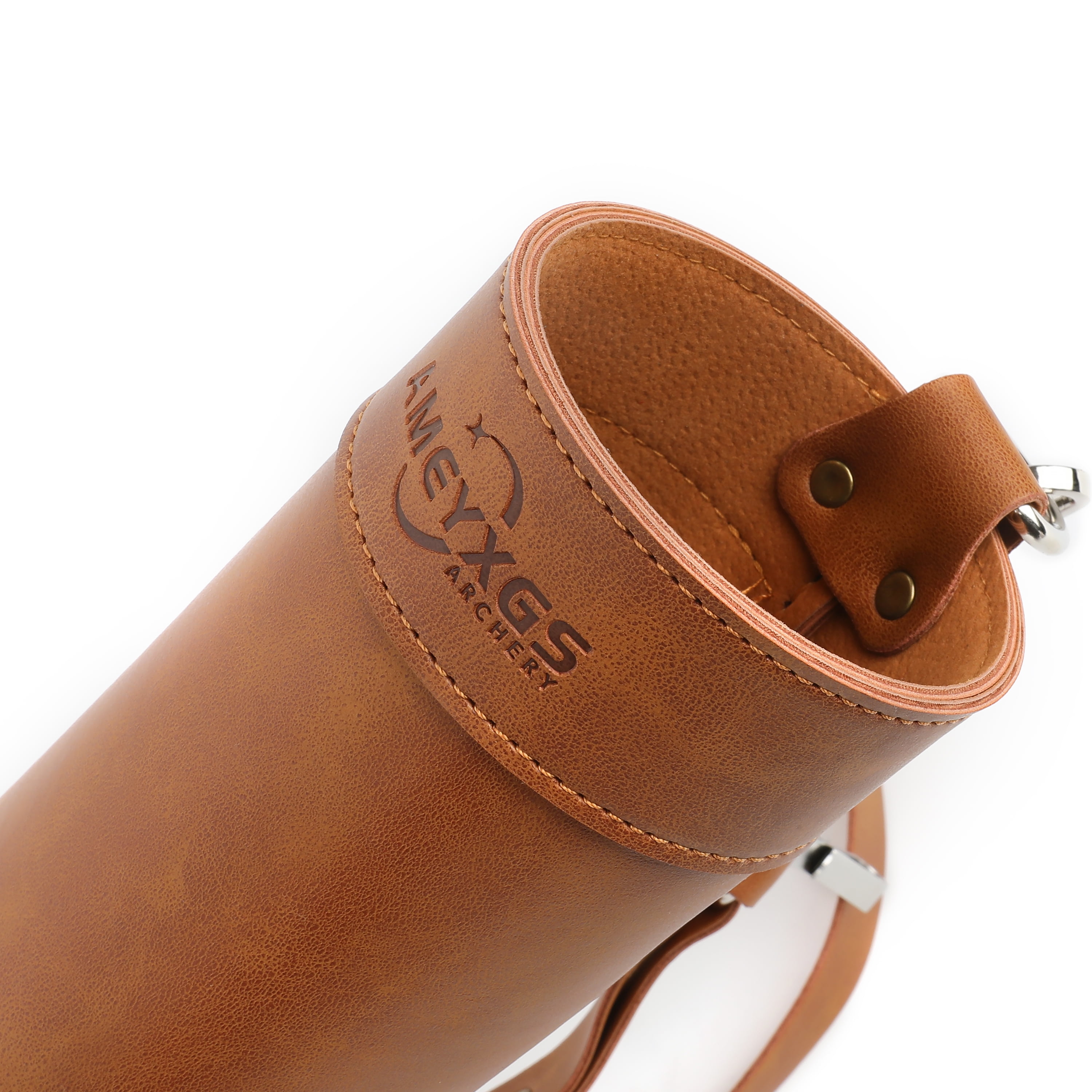 AMEYXGS Archery Arrow Quiver Brown PU Lenther