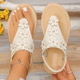 thumbnail image 6 of Yuanlong Womens Sandals Floral Toe Post Beach Sandals Elastic Ankle Strap Comfortable Outdoor Casual Thong Sandal, 6 of 9