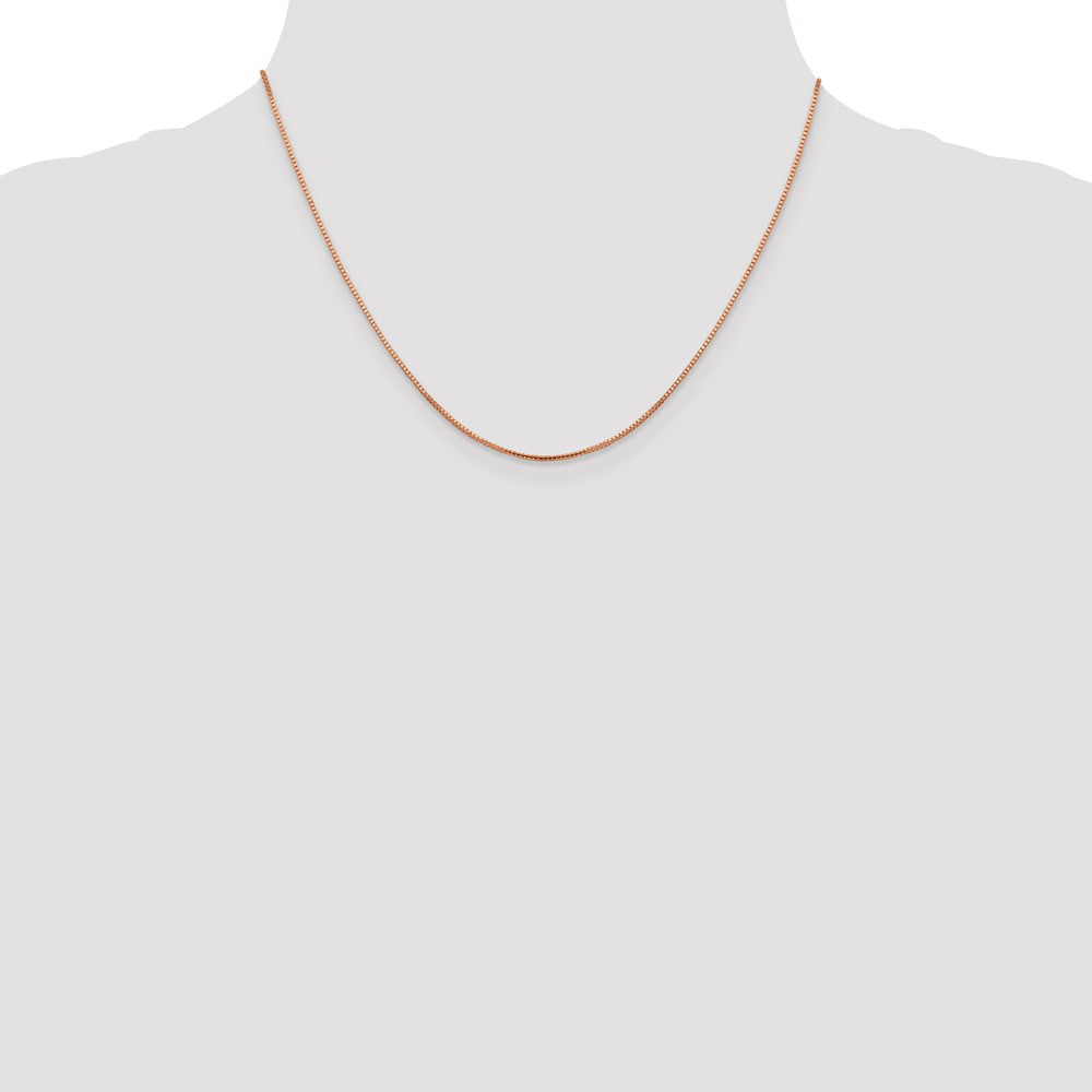 Solid 14K Rose Gold 1mm Oct. Sparkle Box Chain Necklace - with Secure  Lobster Lock Clasp 20