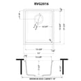 thumbnail image 2 of Ruvati RVG2016WH 15 x 17 in. Granite Composite Undermount Single Bowl Wet Bar Prep Sink, Arctic White, 2 of 7