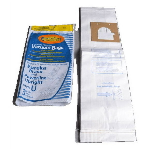 Eureka Upright Paper Bags U,3PK,Microlined Envirocare Replacement Part-308
